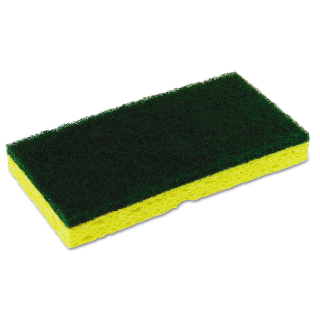 Medium-Duty Scrubber Sponge, 3.13 x 6.25, 0.88 Thick, Yellow/Green, 5/Pack, 8 Packs/Carton