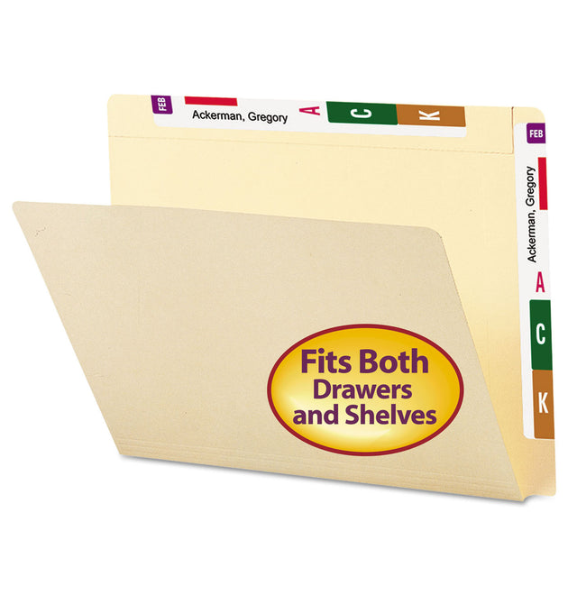 Heavyweight Manila End Tab Conversion File Folders, Straight Tabs, Letter Size, 0.75