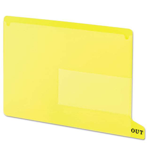 Colored Poly Out Guides with Pockets, 1/3-Cut End Tab, Out, 8.5 x 11, Yellow, 25/Box