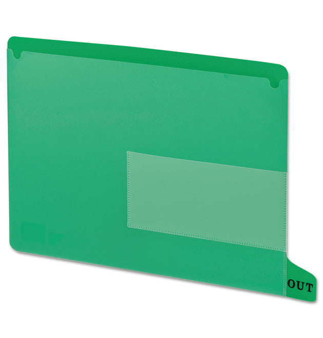 Colored Poly Out Guides with Pockets, 1/3-Cut End Tab, Out, 8.5 x 11, Green, 25/Box