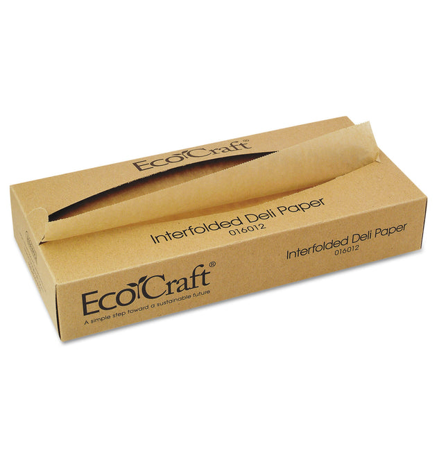 EcoCraft Interfolded Soy Wax Deli Sheets, 12 x 10.75, 500/Box, 12 Boxes/Carton