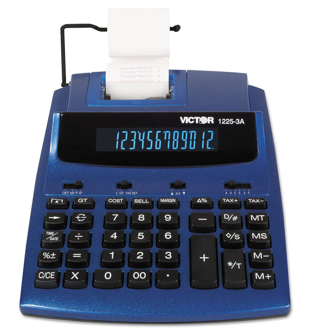 1225-3A Antimicrobial Two-Color Printing Calculator, Blue/Red Print, 3 Lines/Sec