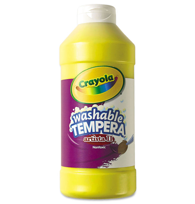 Artista II Washable Tempera Paint, Yellow, 16 oz Bottle