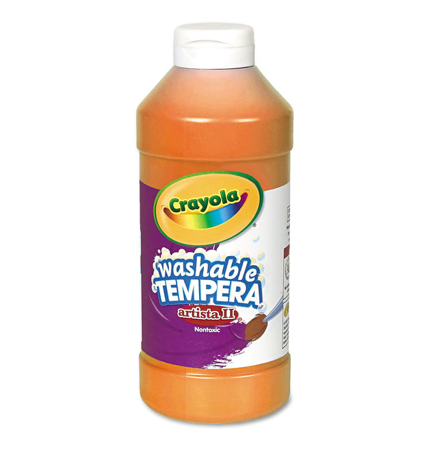 Artista II Washable Tempera Paint, Orange, 16 oz Bottle