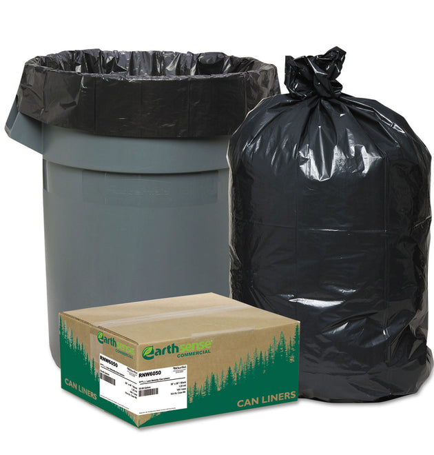 Linear Low Density Recycled Can Liners, 60 gal, 1.25 mil, 38