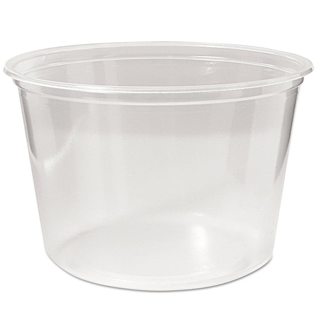 Microwavable Deli Containers, 16 oz, 4.6 Diameter x 3 h, Clear, Plastic, 500/Carton