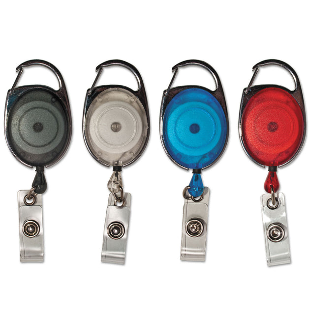 Carabiner-Style Retractable ID Card Reel, 30