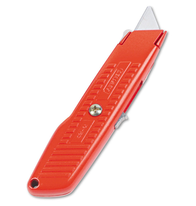 Interlock Safety Utility Knife with Self-Retracting Round Point Blade, 5.63