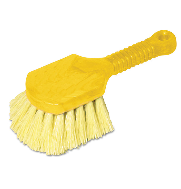 Long Handle Scrub, Yellow Synthetic Bristles, 8