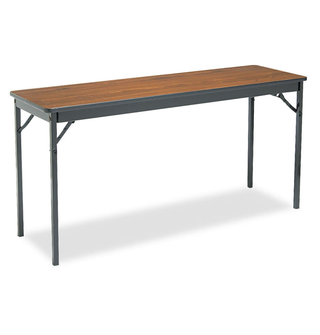 Special Size Folding Table, Rectangular, 60w x 18d x 30h, Walnut/Black