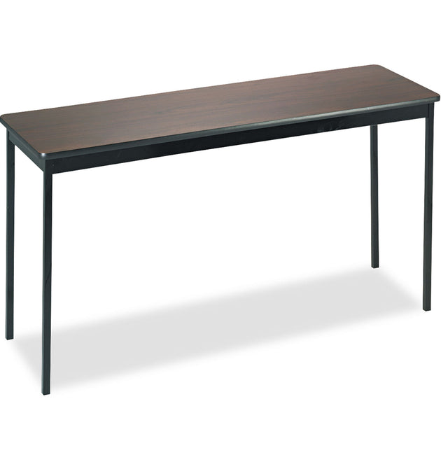 Utility Table, Rectangular, 60w x 18d x 30h, Walnut/Black