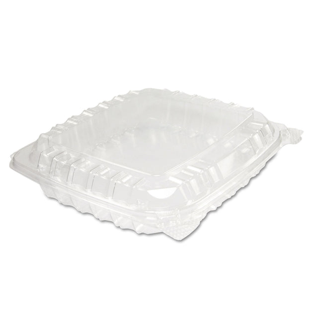 ClearSeal Hinged-Lid Plastic Containers, 8.31 x 8.31 x 2, Clear, Plastic, 125/Bag, 2 Bags/Carton