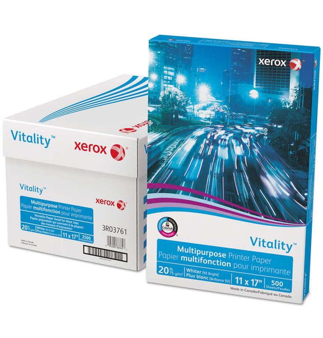 Vitality Multipurpose Print Paper, 92 Bright, 20 lb Bond Weight, 11 x 17, White, 500/Ream