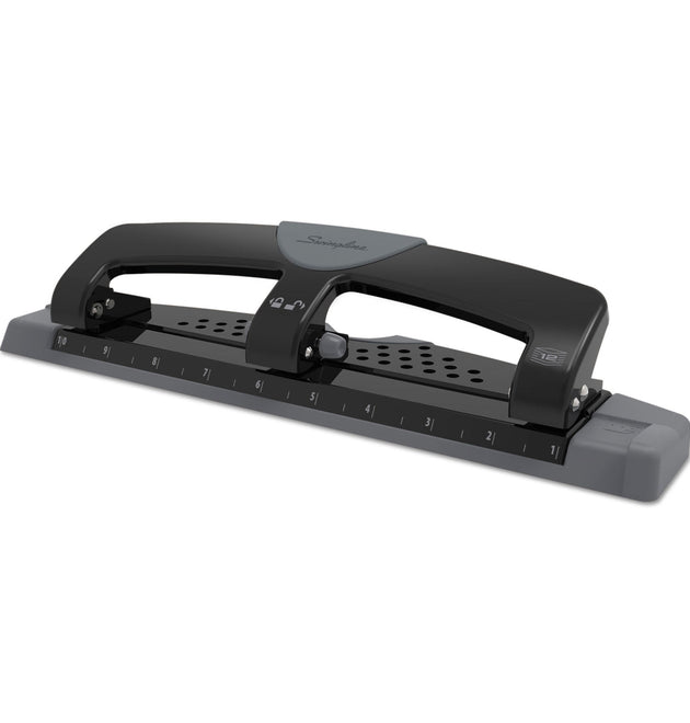 12-Sheet SmartTouch Three-Hole Punch, 9/32