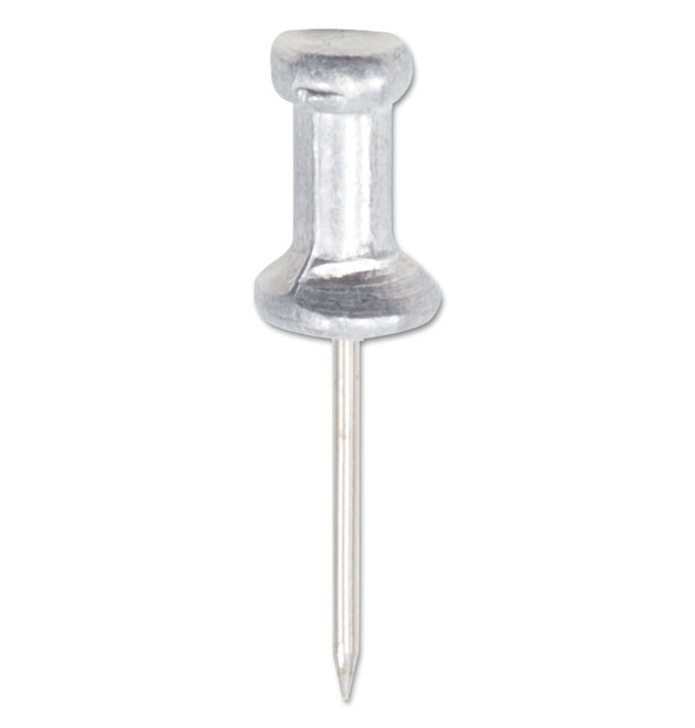 Aluminum Head Push Pins, Aluminum, Silver, 0.63