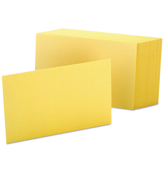 Unruled Index Cards, 4 x 6, Canary, 100/Pack