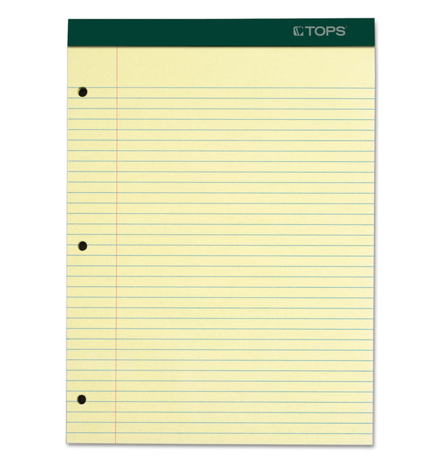 Double Docket Ruled Pads with Extra Sturdy Back, Medium/College Rule, 100 Canary-Yellow 8.5 x 11.75 Sheets