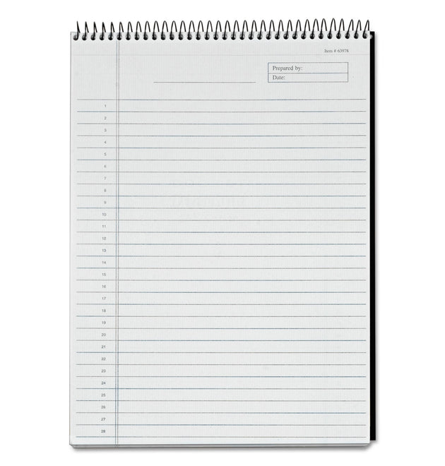 Docket Diamond Top-Wire Ruled Planning Pad, Wide/Legal Rule, Black Cover, 60 White 8.5 x 11.75 Sheets