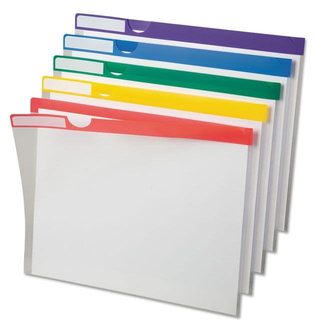 Clear Poly Index Folders, Letter Size, Assorted Colors, 10/Pack