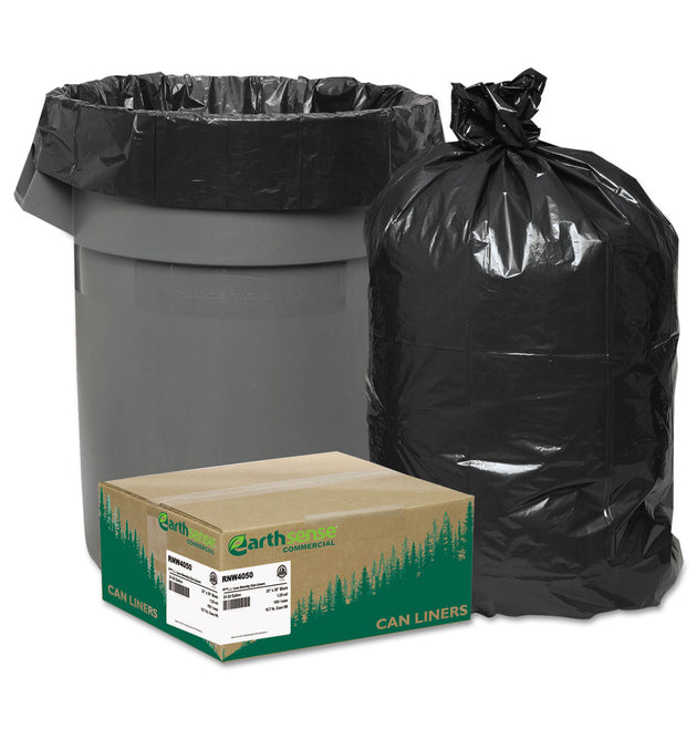 Linear Low Density Recycled Can Liners, 33 gal, 1.25 mil, 33