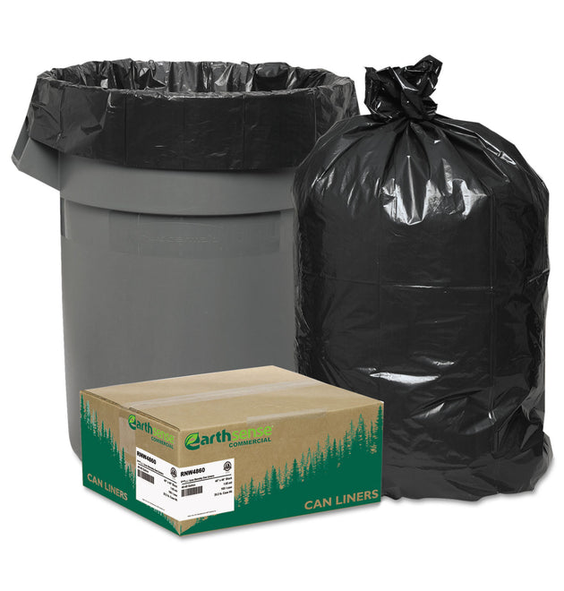 Linear Low Density Recycled Can Liners, 45 gal, 1.65 mil, 40