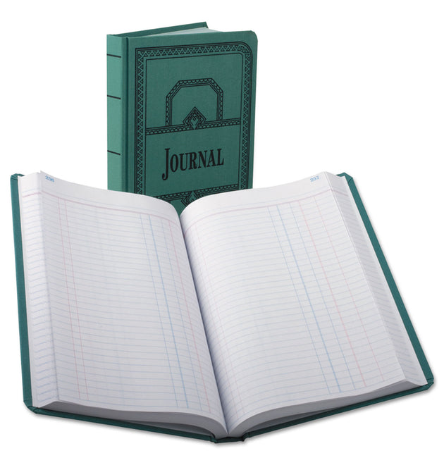 Account Journal, Journal-Style Rule, Blue Cover, 11.75 x 7.25 Sheets, 500 Sheets/Book