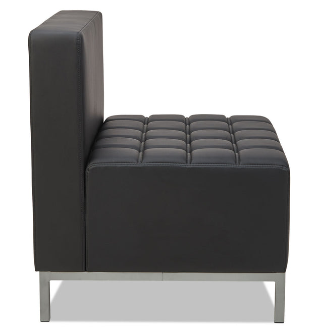 Alera QUB Series Armless L Sectional, 26.38w x 26.38d x 30.5h, Black