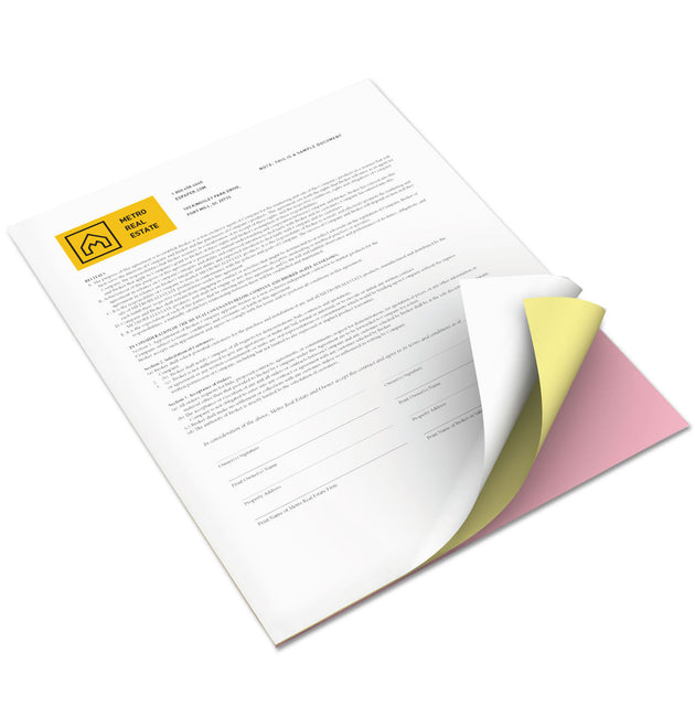 Vitality Multipurpose Carbonless 3-Part Paper, 8.5 x 11, Canary/Pink/White, 5,010/Carton