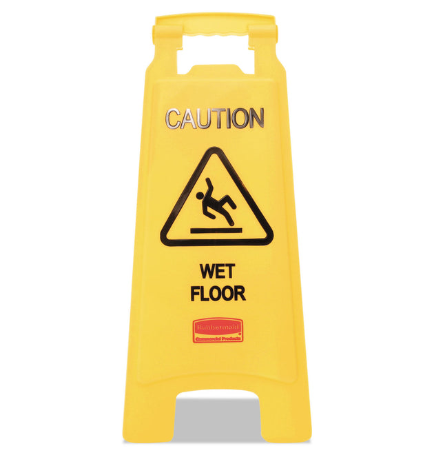 Caution Wet Floor Sign, 11 x 12 x 25, Bright Yellow