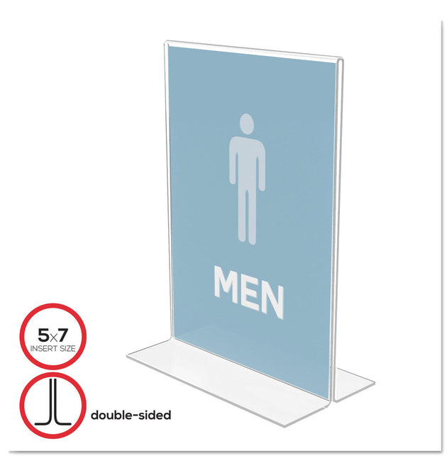 Classic Image Double-Sided Sign Holder, 5 x 7 Insert, Clear