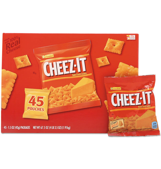 Cheez-it Crackers, Original, 1.5 oz Pack, 45 Packs/Carton