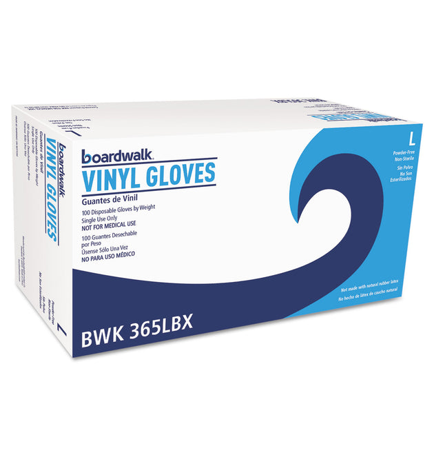 General Purpose Vinyl Gloves, Powder/Latex-Free, 2.6 mil, Large, Clear, 100/Box