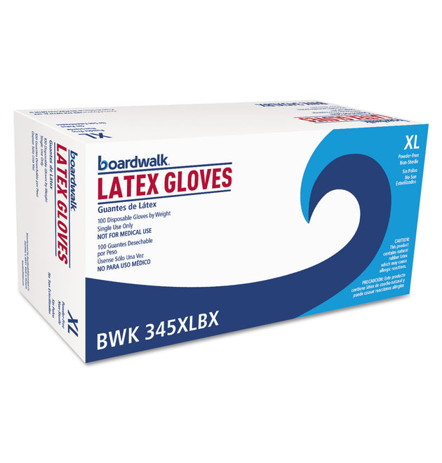 General-Purpose Latex Gloves, Natural, X-Large, Powder-Free, 4.4 mil, 100/Box