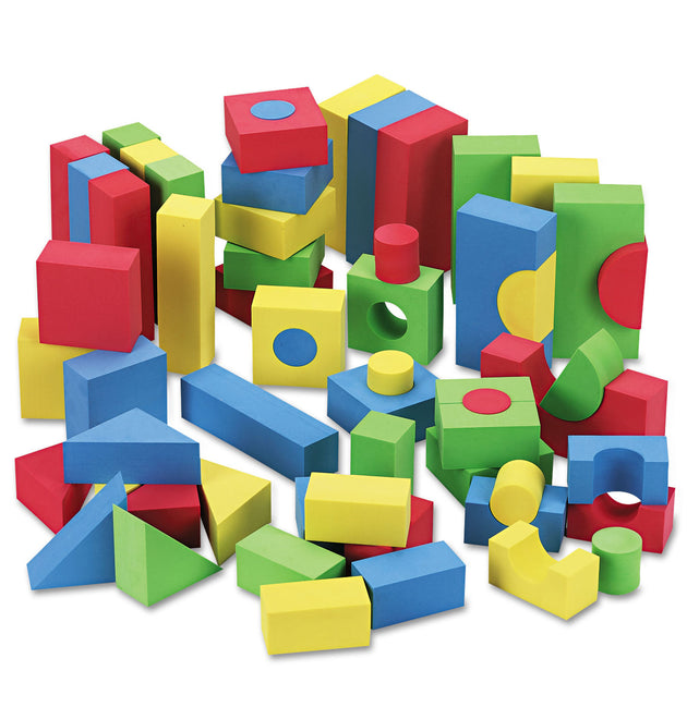 Blocks, High-Density Foam, Assorted Colors, 68/Pack