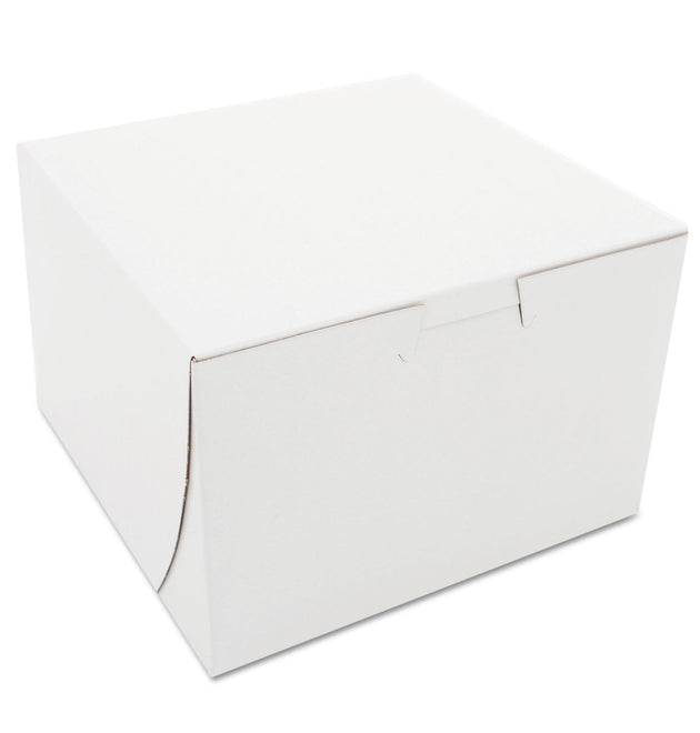 White One-Piece Non-Window Bakery Boxes, 6 x 6 x 4, White, Paper, 250/Bundle