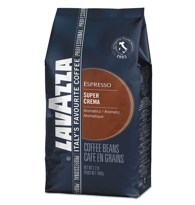 Super Crema Whole Bean Espresso Coffee, 2.2lb Bag, Vacuum-Packed