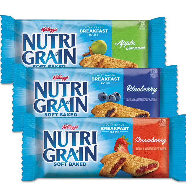 Nutri-Grain Soft Baked Breakfast Bars, Asstd: Apple, Blueberry, Strawberry, 1.3 oz Bar, 48/Carton