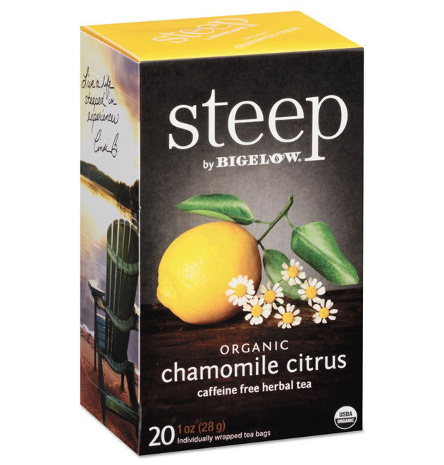 steep Tea, Chamomile Citrus Herbal, 1 oz Tea Bag, 20/Box