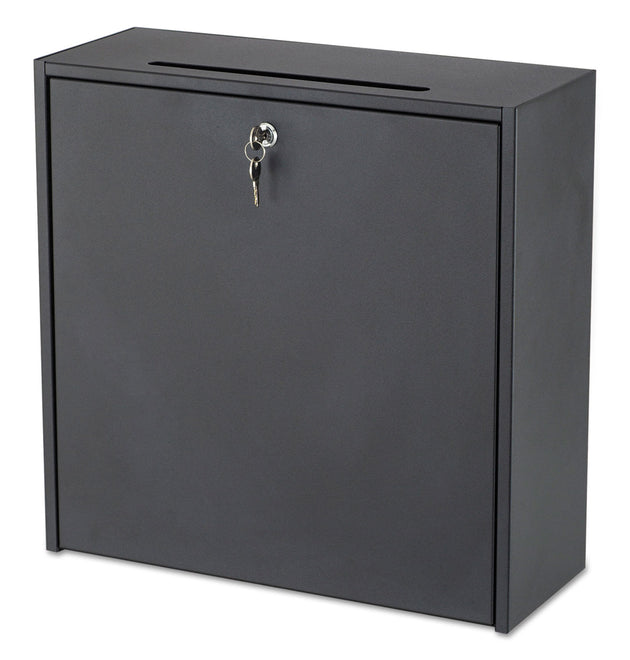 Wall-Mountable Interoffice Mailbox, 18 x 7 x 18, Black