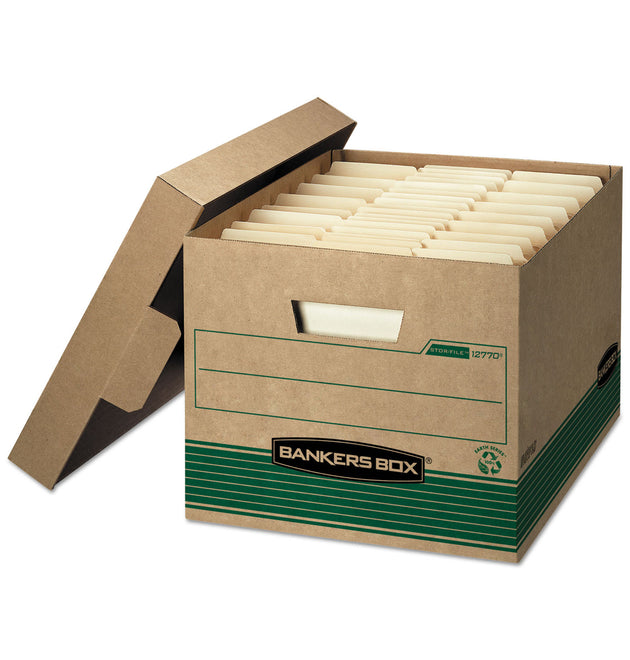 STOR/FILE Medium-Duty 100% Recycled Storage Boxes, Letter/Legal Files, 12.5