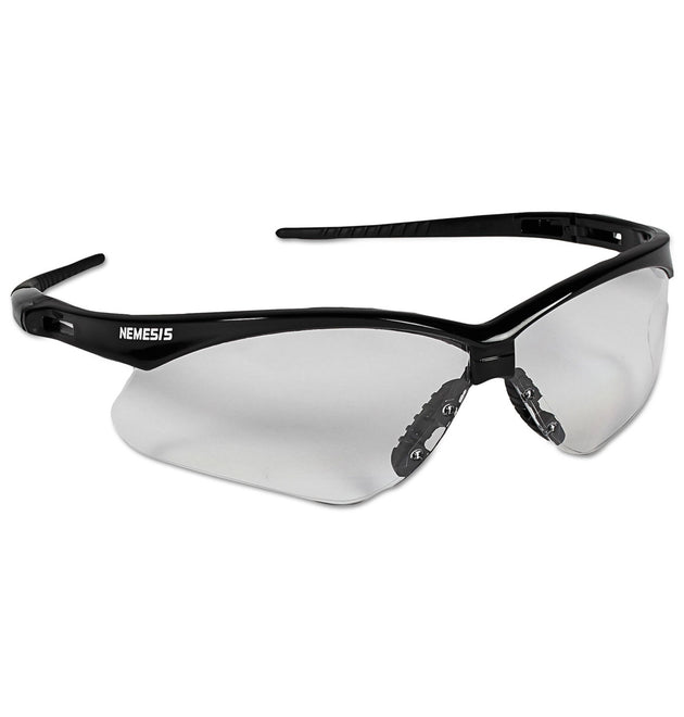 Nemesis Safety Glasses, Black Frame, Clear Lens