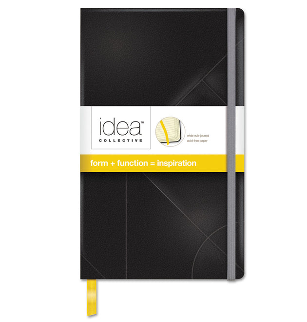 Idea Collective Journal, Hardcover with Elastic Closure, 1-Subject, Wide/Legal Rule, Black Cover, (120) 8.25 x 5 Sheets