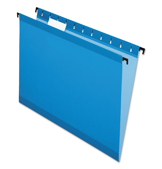 SureHook Hanging Folders, Letter Size, 1/5-Cut Tabs, Blue, 20/Box