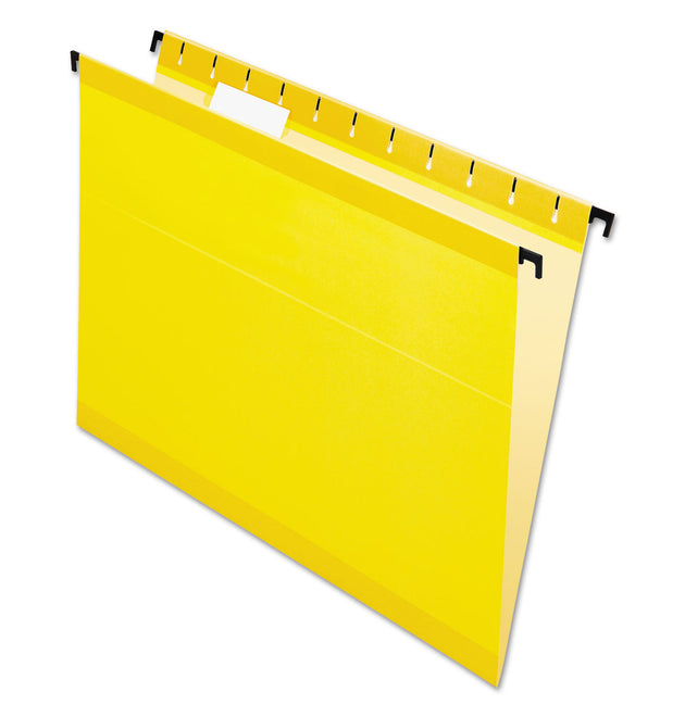 SureHook Hanging Folders, Letter Size, 1/5-Cut Tabs, Yellow, 20/Box