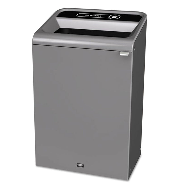 Configure Indoor Recycling Waste Receptacle, 33 gal, Metal, Gray