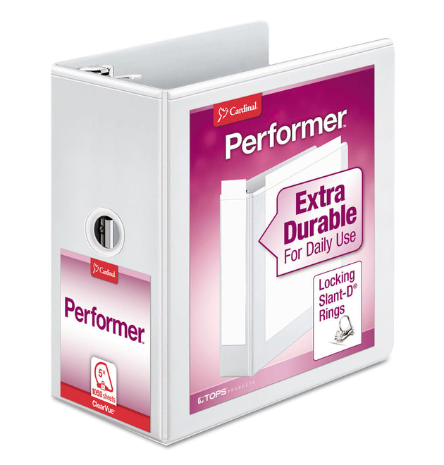 Performer ClearVue Slant-D Ring Binder, 3 Rings, 5