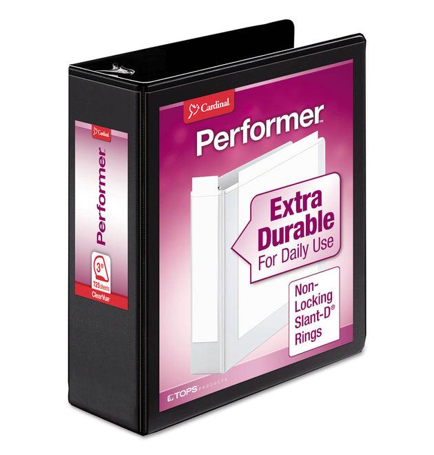 Performer ClearVue Slant-D Ring Binder, 3 Rings, 3