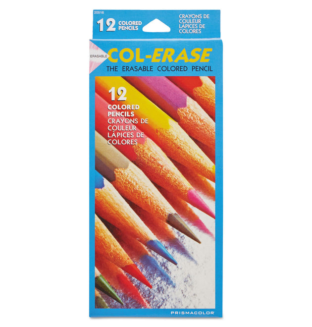 Col-Erase Pencil with Eraser, 0.7 mm, 2B, Assorted Lead and Barrel Colors, Dozen