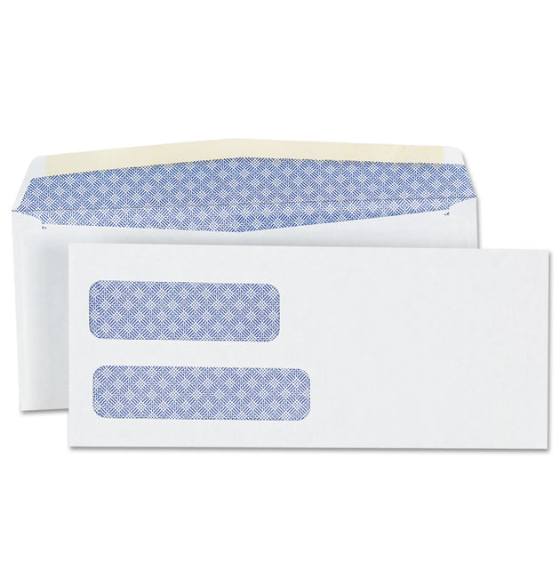 Double Window Business Envelope, #9, Commercial Flap, Gummed Closure, 3.88 x 8.88, White, 500/Box