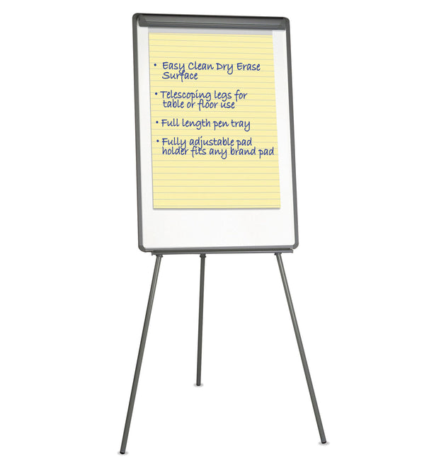 Dry Erase Board with Tripod Easel, 29 x 41, White Surface, Black Frame